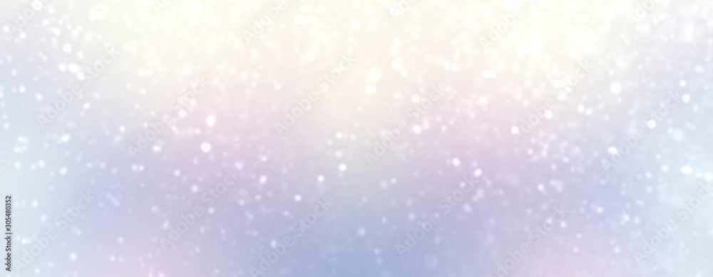 Snow subtle abstract texture. Blurred pattern. Holiday winter cool background. Subtle light lilac pink blue yellow gradient. Exquisite decor.