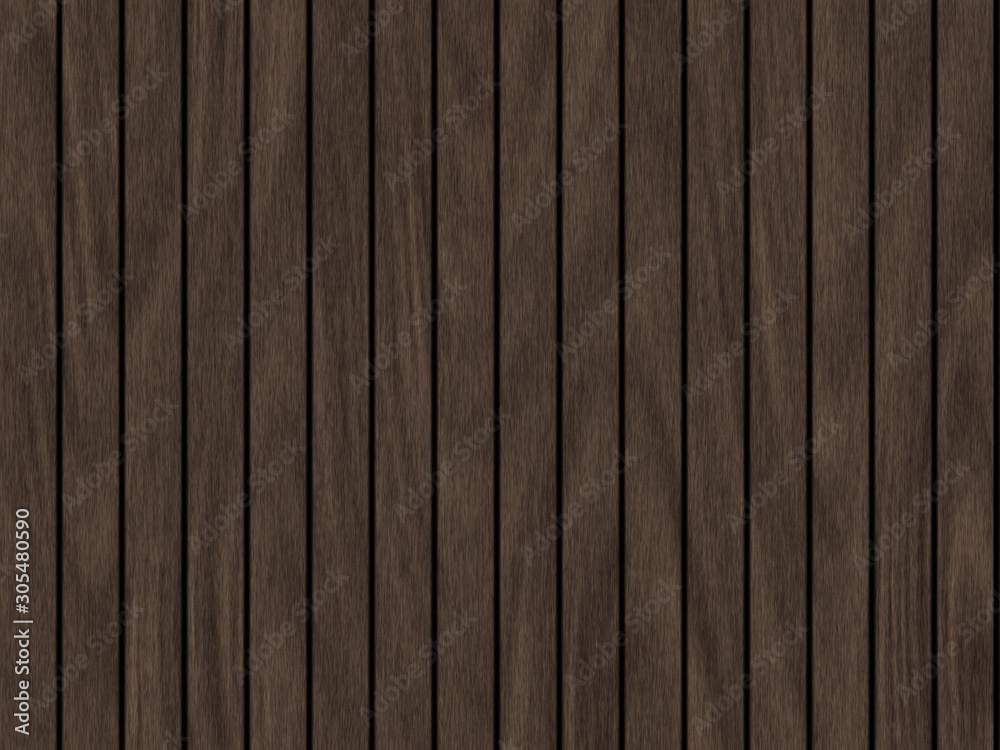 Naklejka premium Wood texture background pattern. Dark hardwood planks surface of wooden board floor wall fence. Abstract timber decorative illustration.