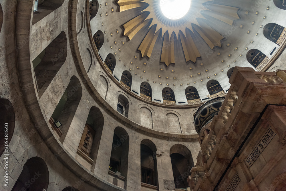 The Church of the Holy Sepulchre is the greatest Christian shrine in the world in the Christian Quarter of the Old City of Jerusalem