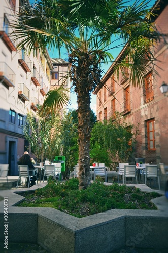 Street cafe in the Jewish quarte in Toledo, Spain