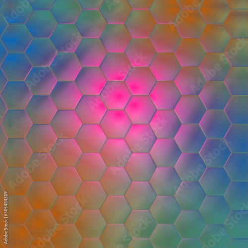 Fototapeta Naklejka Na Ścianę i Meble -  Dark purple hexagonal pattern background.