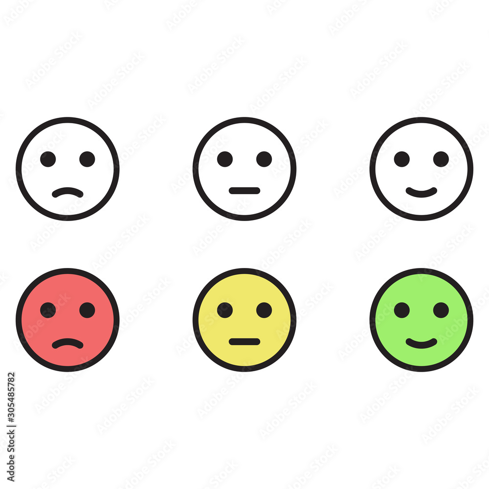 Emoticons icon. Set emoji icons isolated, minimal design. Vector illustration Emoticons icon. Set emoji icons isolated, minimal design. Vector illustration