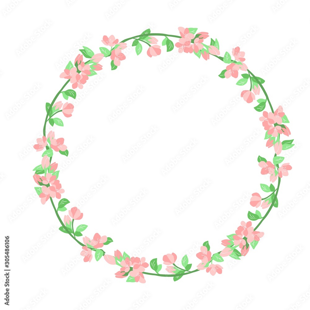 vector illustration of a frame of flowers on a white background vector illustration of a frame of flowers on a white background