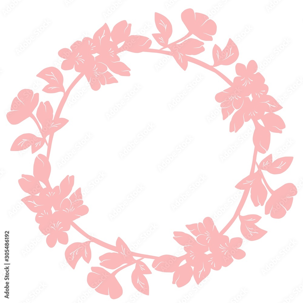  vector illustration of a frame of flowers on a white background