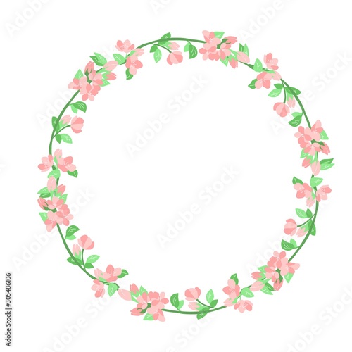 Wallpaper Mural  vector illustration of a frame of flowers on a white background Torontodigital.ca