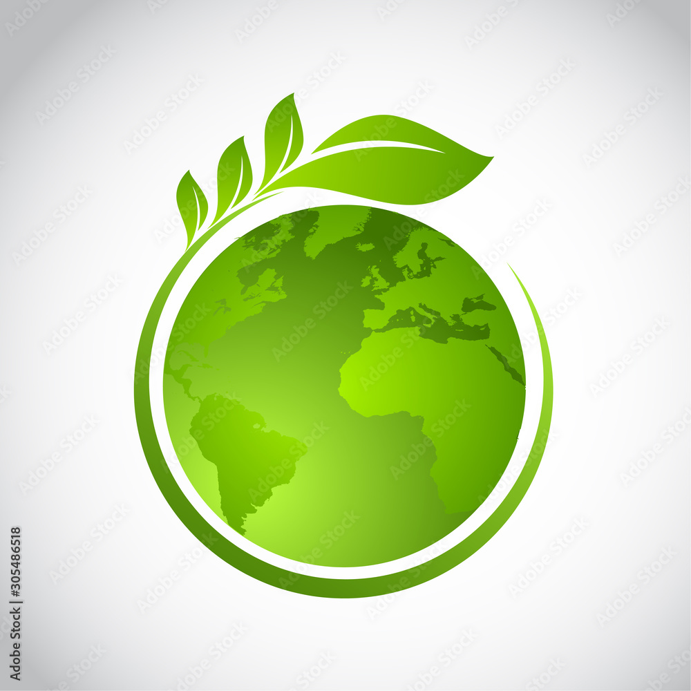 Green earth concept with leaves,vector illustration Green earth concept with leaves,vector illustration