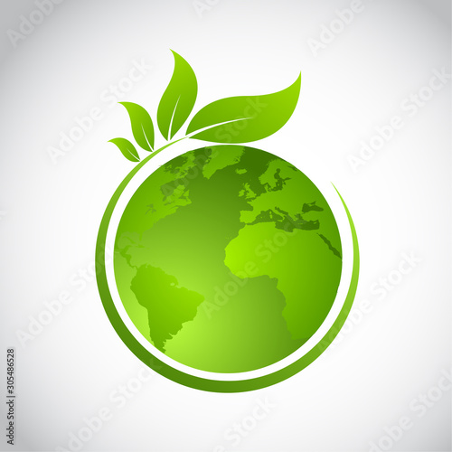 Green earth concept with leaves,vector illustration
