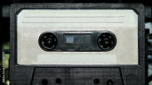 vintage audio cassette tape with a blank white label