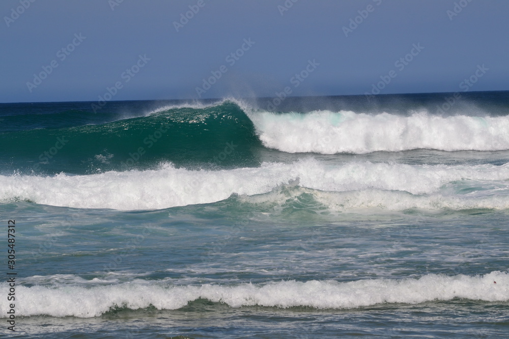 crashing waves and surf