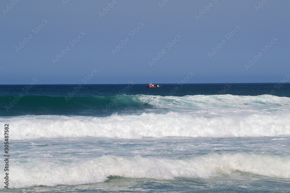 crashing waves and surf