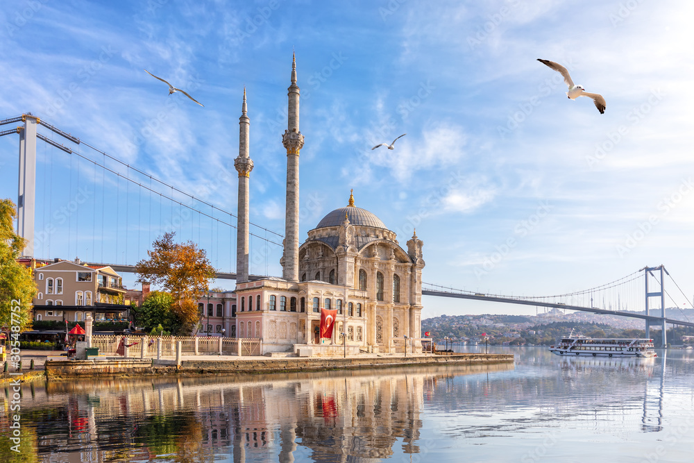 Beautiful Ortakoy Mosque and the Bosporus, Istanbul, Turkey