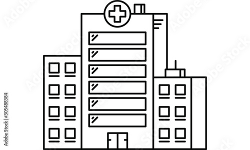 Illustration Icon Symbol of a Hospital