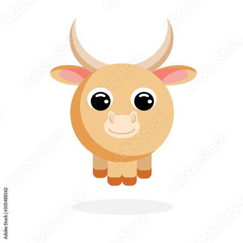 cute yak flat vector illustration