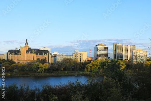Saskatoon, Canada downtown over river