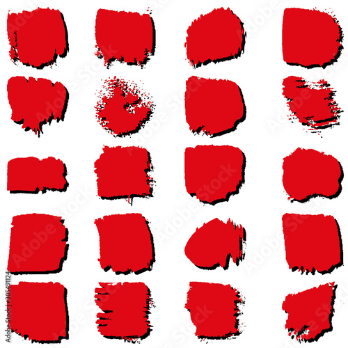 The set of spots of red paint. Banner for text. Template to create a design