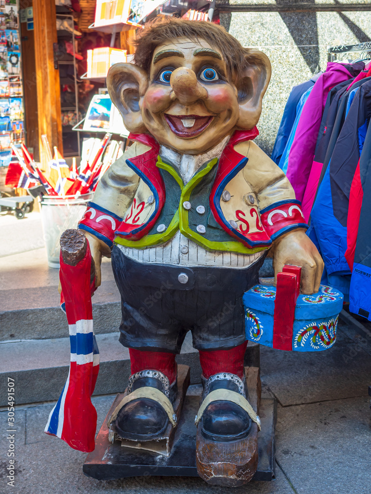 Norwegian Troll near souvenir shop in Oslo, Norway Stock Photo | Adobe Stock