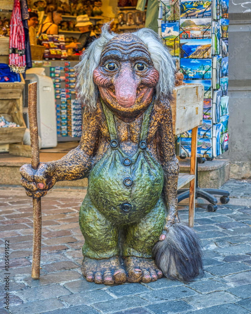 Traditional norwegian troll in Oslo, Norway