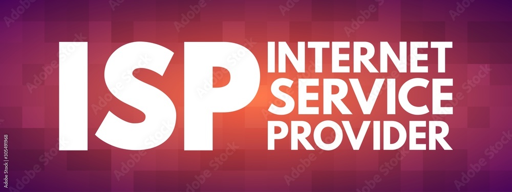 ISP - Internet Service Provider acronym, technology concept background