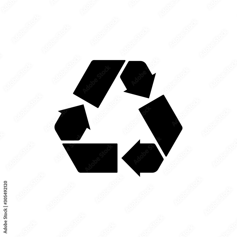 Recycle icon in trendy flat style isolated on white background. Vector Recycle icon in trendy flat style isolated on white background. Vector