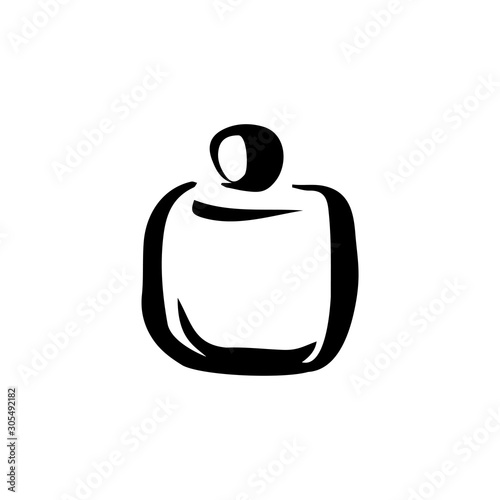 Perfume fragrance bottle sketch on white background