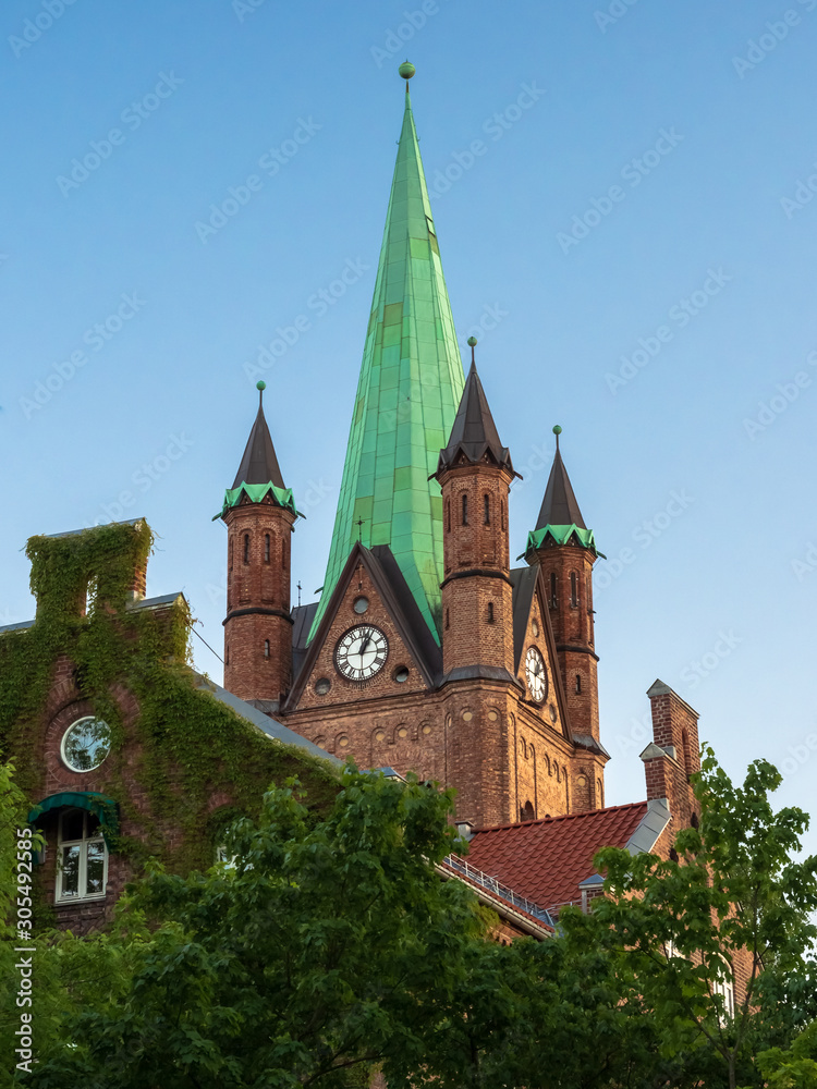 Obraz premium Gronland Church Roof in Oslo, Norway