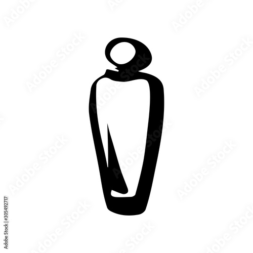 Perfume fragrance bottle sketch on white background