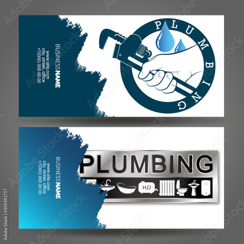 Business card concept for plumbing repair and installation