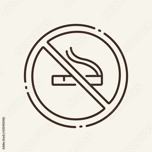 No smoking thin line icon