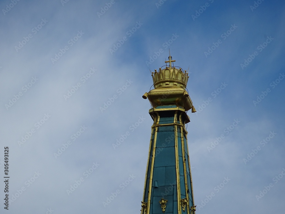 tower with crown on top