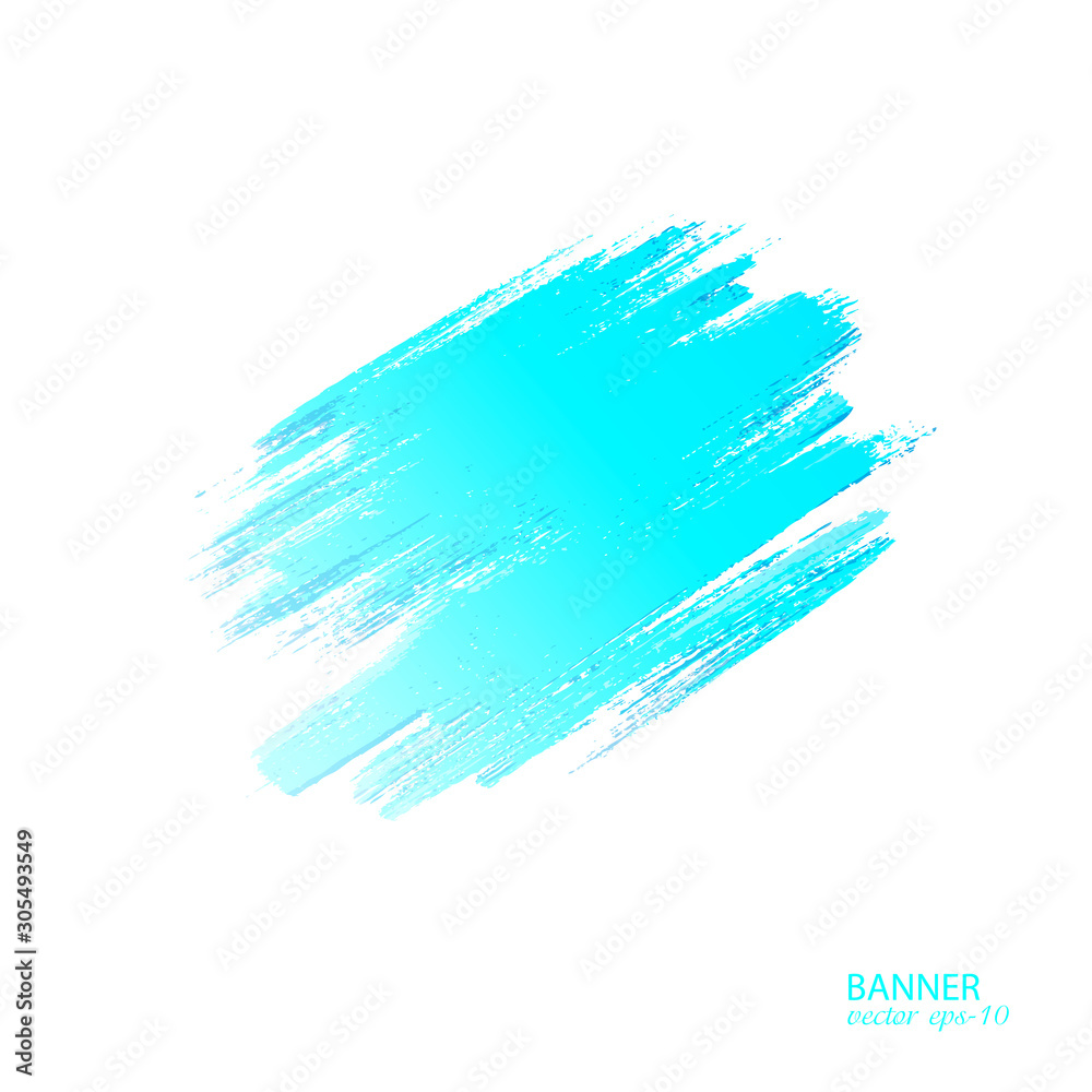 Turquoise brush stroke .Paint Streak - Background .Roller brushes with colors paint for text . Banner - Vector.