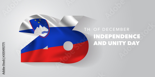 Slovenia happy independence and unity day vector banner, greeting card