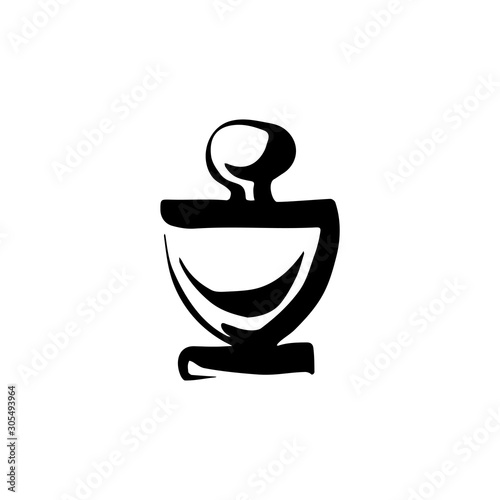 Perfume fragrance bottle sketch on white background
