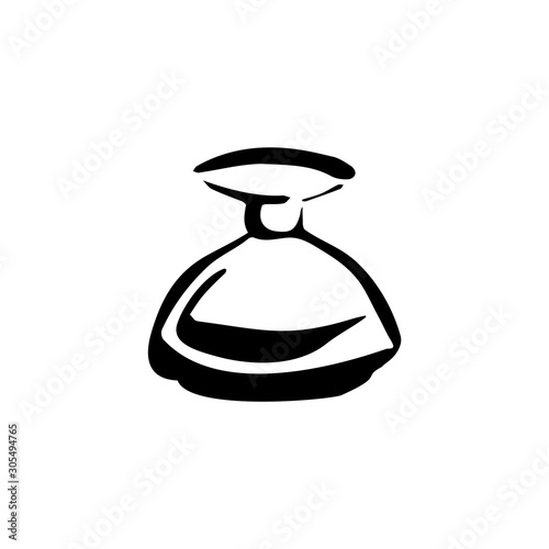 Perfume fragrance bottle sketch on white background