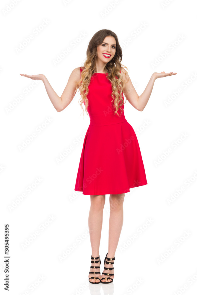 girl in red dress