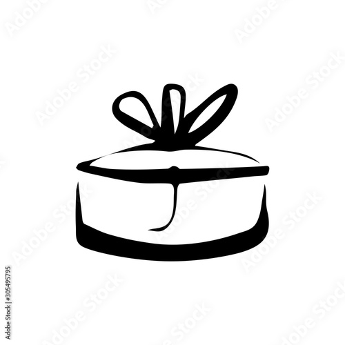 Perfume fragrance bottle sketch on white background
