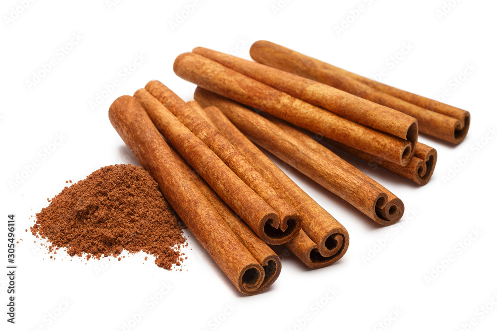 Delicious cinnamon, isolated on white background Delicious cinnamon, isolated on white background