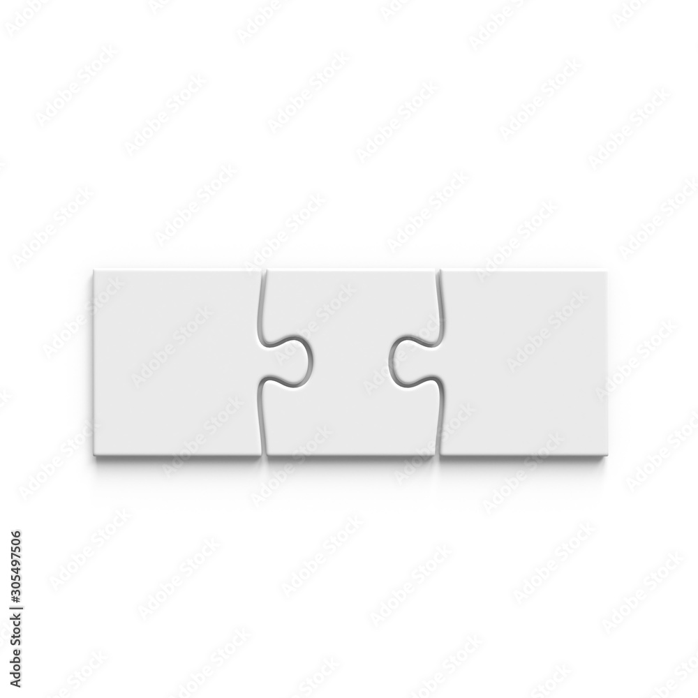 Easy puzzle template. 3 pieces. 3d illustration StockFoto Adobe Stock