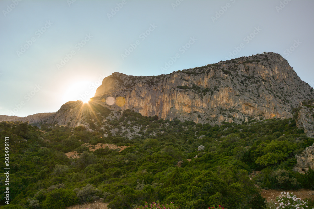 sunset in mountains