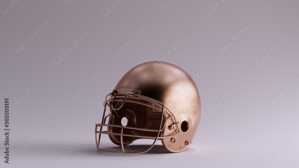 Bronze American Football Helmet 3d illustration 3d render Bronze American Football Helmet 3d illustration 3d render