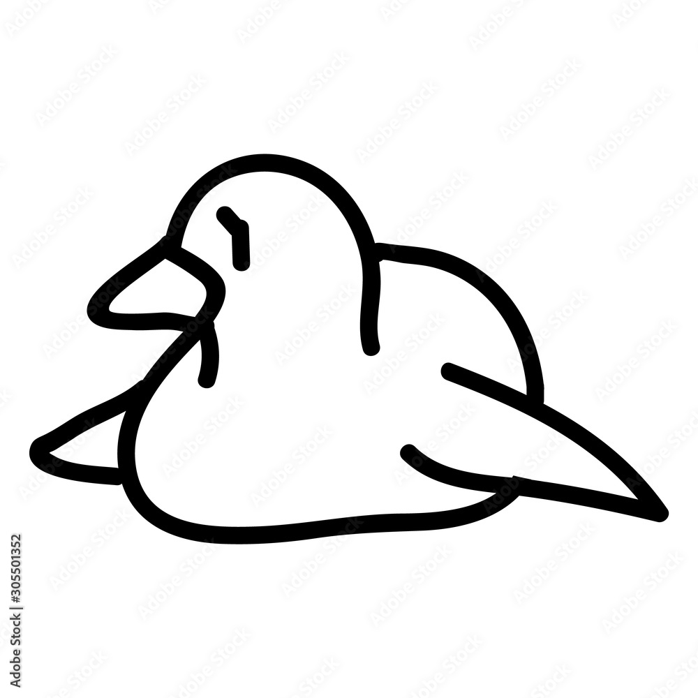 Adorable Lineless Lying Down Cartoon Penguin Clip Art. Arctic Animal Icon.  Hand Drawn Kawaii Polar Bird Motif Illustration Doodle In Flat Color.  Isolated Baby, Nursery And Christmas Bird. Vector. Royalty Free SVG