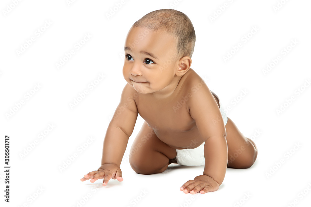 American baby girl isolated on white background American baby girl isolated on white background