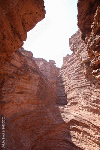 An amphitheatre of red stones in La Quebrada de las Conchas Park  Argentina