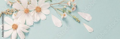 white flowers on paper background