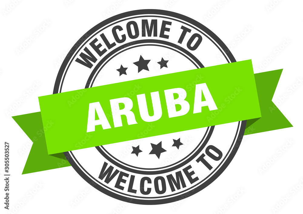 Fototapeta premium Aruba stamp. welcome to Aruba green sign