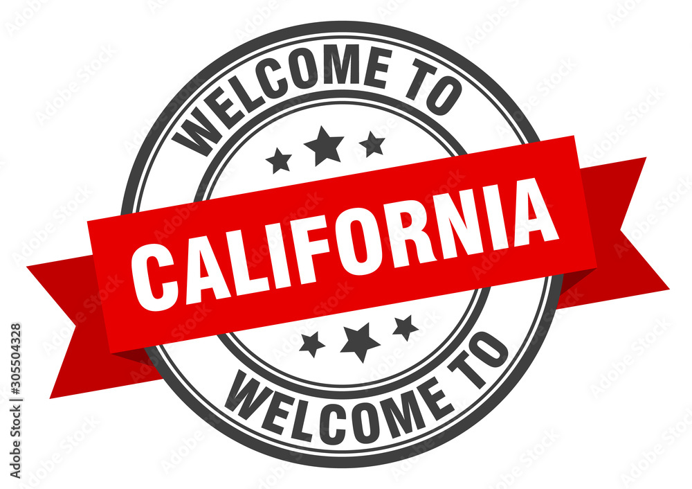 Fototapeta premium California stamp. welcome to California red sign