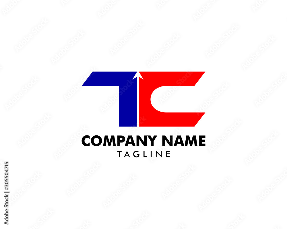Initial Letter TC Arrow Logo Template Design Initial Letter TC Arrow Logo Template Design