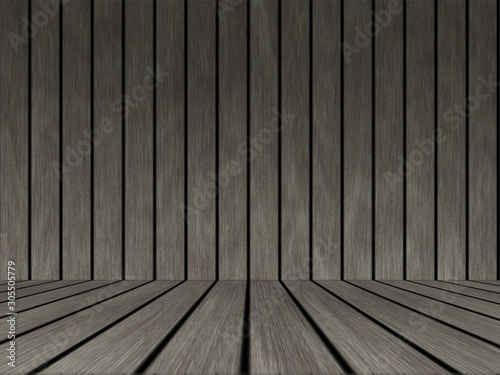 Wood texture background pattern. Dark hardwood planks surface of wooden board floor wall fence. Abstract timber decorative illustration.