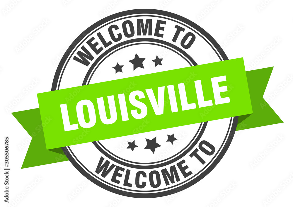 Louisville stamp. welcome to Louisville green sign Louisville stamp. welcome to Louisville green sign