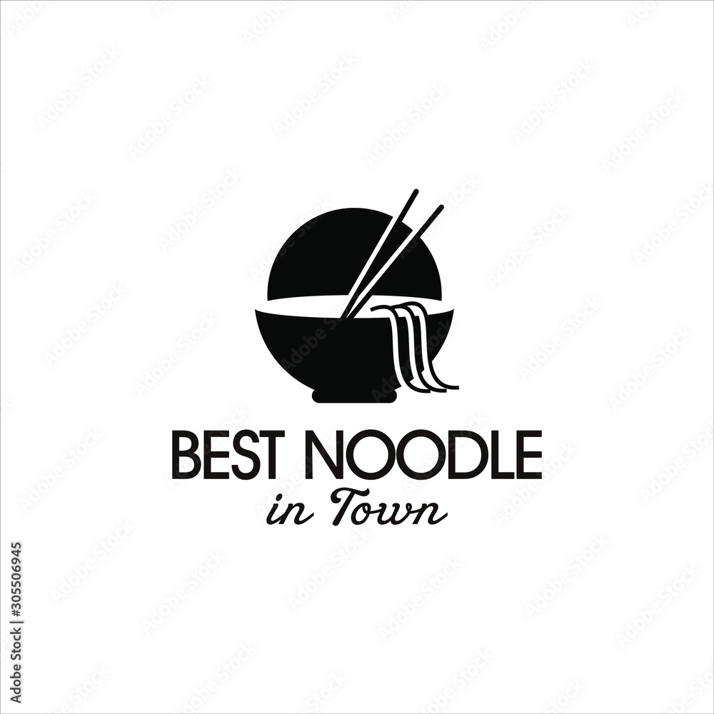 simple modern noodle logo dish in bowl vector for restaurant or cafe design template simple modern noodle logo dish in bowl vector for restaurant or cafe design template