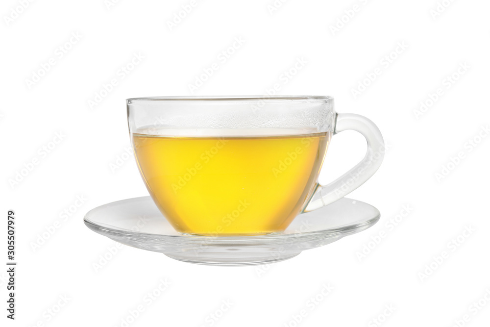 Cup of green tea isolated on white Cup of green tea isolated on white